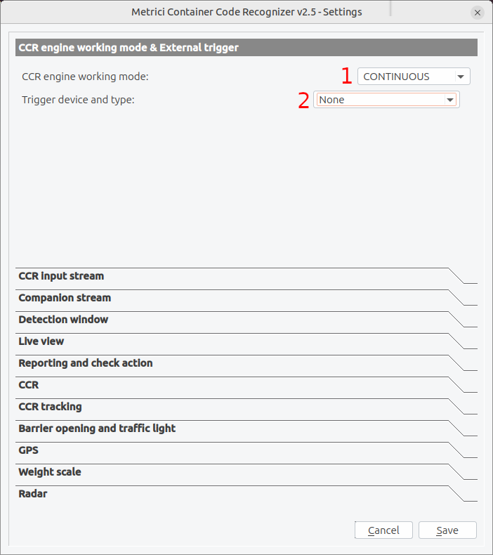 CCR Engine Working Mode Screenshot