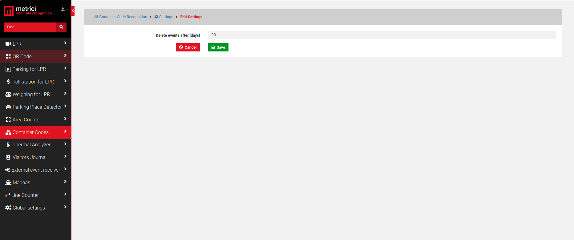 Edit CCR Settings screenshot