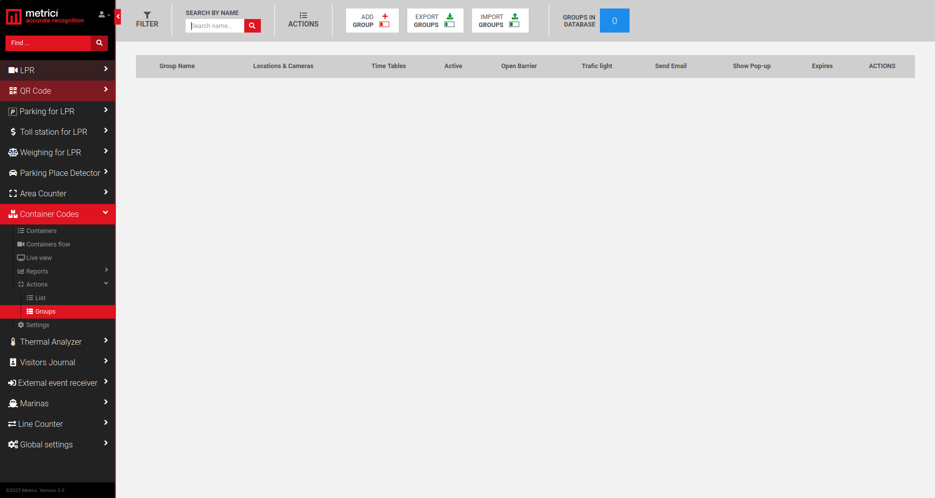 Groups list screenshot