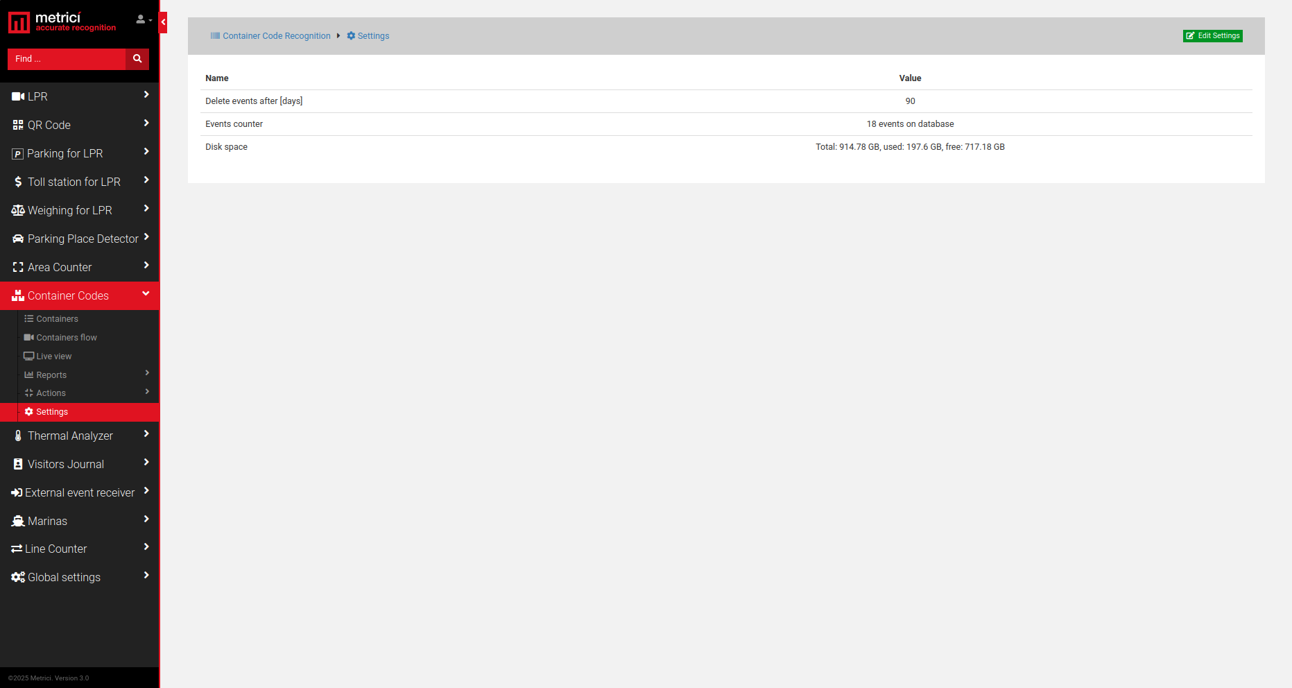 CCR Settings screenshot