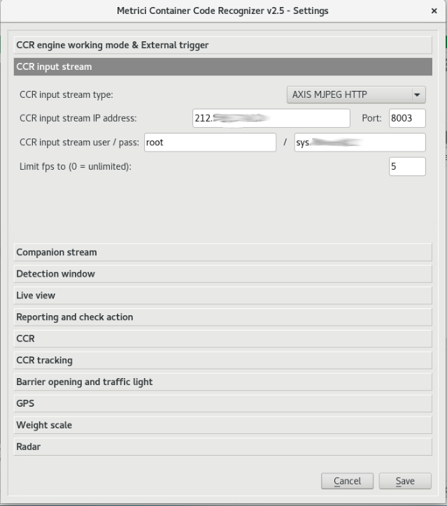 Input stream menu